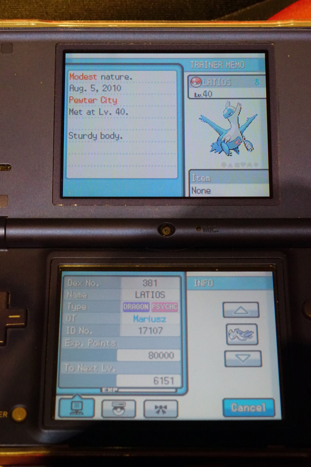 Latios z Mystery Giftu